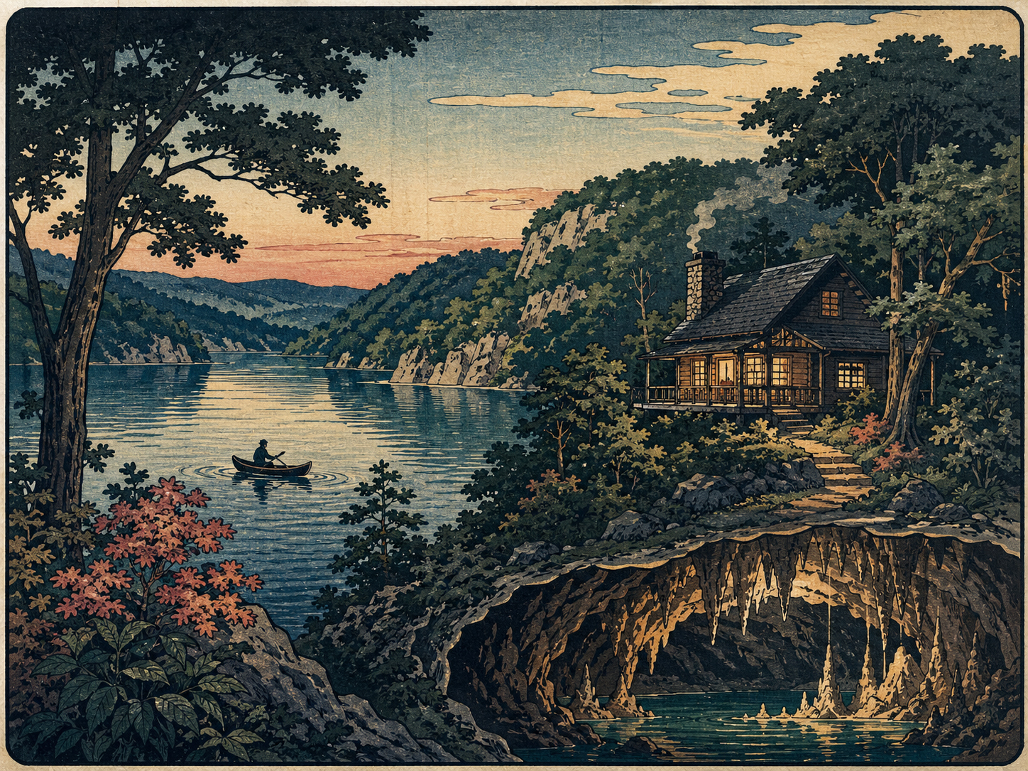 Ozarks lake cabin cave feature image