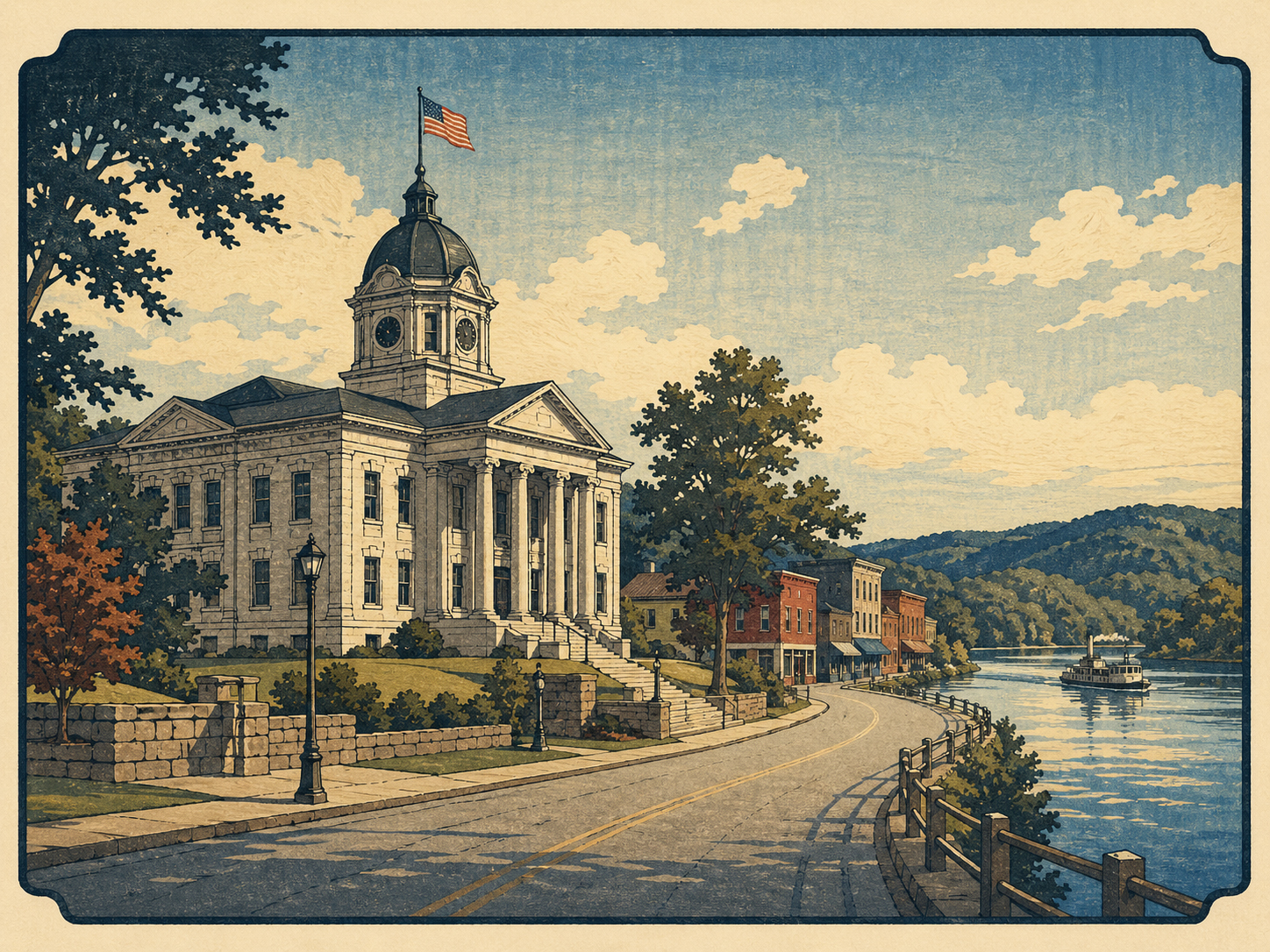 Show-Me State courthouse river road