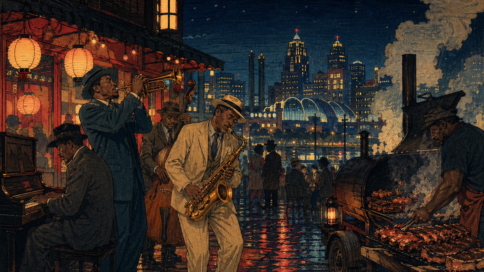 Kansas City jazz and barbecue proof night
