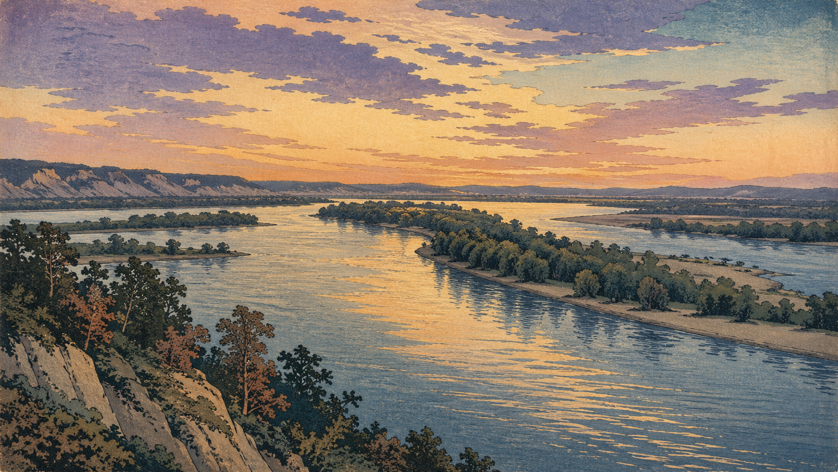 Mississippi and Missouri river confluence
